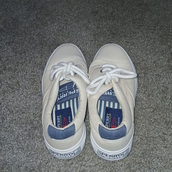 Sperry Top Siders Marine ivory color boat shoes Sz 5 EUC - Picture 4 of 11